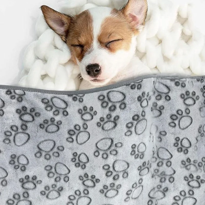 Manta para mascotas, estera con estampado de patas esponjosas ultrasuave, cama para mascotas, manta para perros, manta cálida y cómoda adecuada para gatos, accesorios para perros - imagen 2