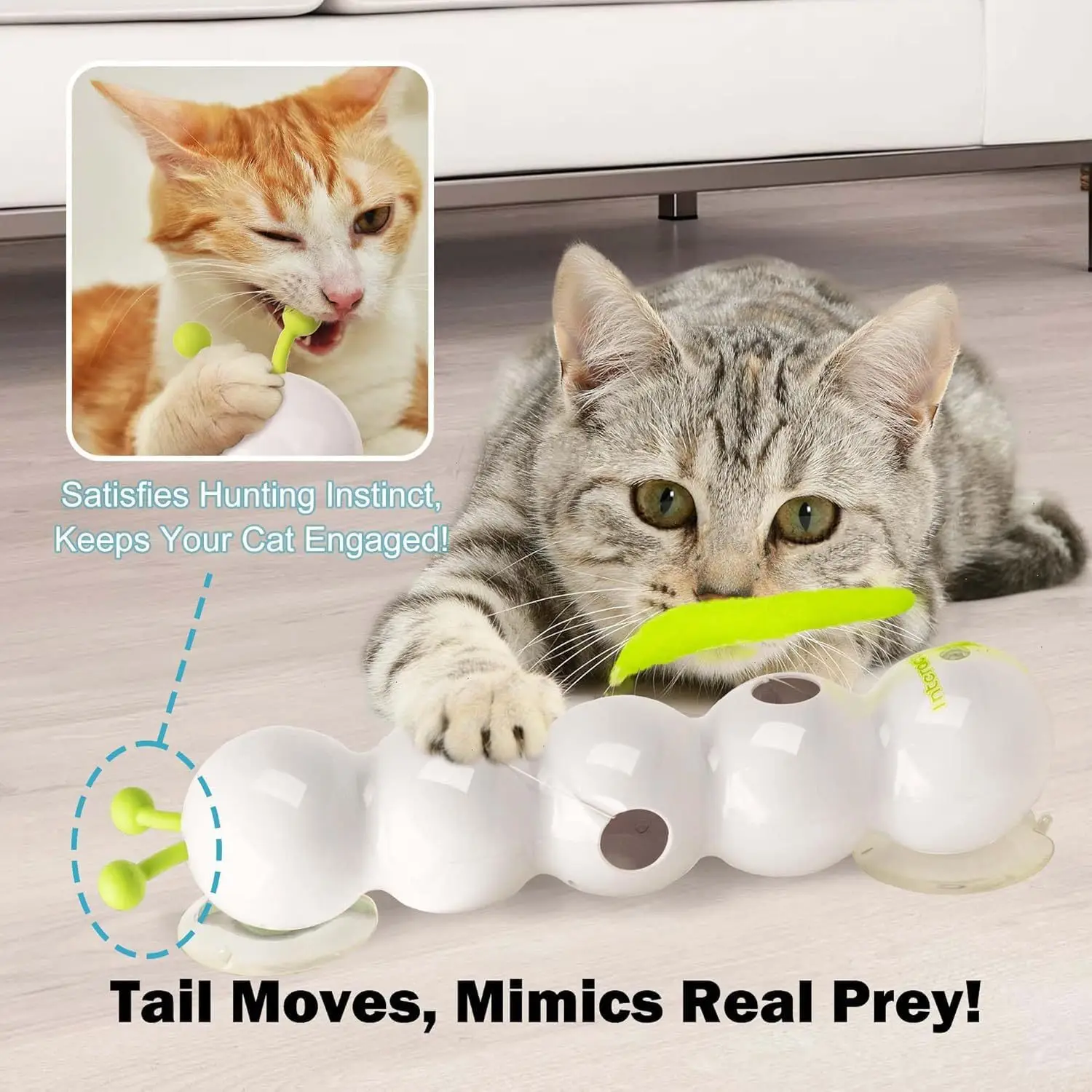 Juguete interactivo para gatos - Oruga móvil que persigue y divierte - imagen 2