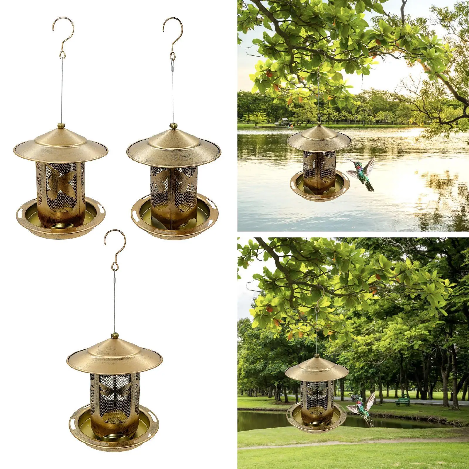 Hanging Bird Feeder Ornament Creative Easy to Use Decorative Accessories Decoration Feeding Tool for Outside Backyard Garden