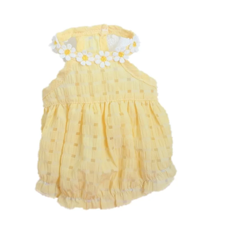 Vestido de algodón fresco para mascotas, falda de Yorkshire, Chihuahua, Pomerania, Poodle, Bichon, ropa de verano - imagen 5