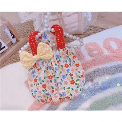 Vestido con tirantes y falda floral para perros – Fiesta cumpleaños