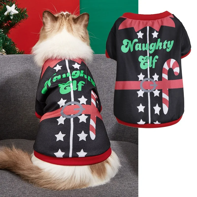 Navidad Sphynx gato perro chaleco camisa Festival ropa para mascotas para gatos gatito mascotas disfraz ropa camisetas para gatos