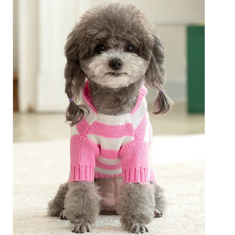 Ropa de tiras para perros, jersey de invierno negro ~ rojo, disfraz, suéter para perros pequeños, ropa de punto para perro salchicha, suéteres para cachorros - imagen 4