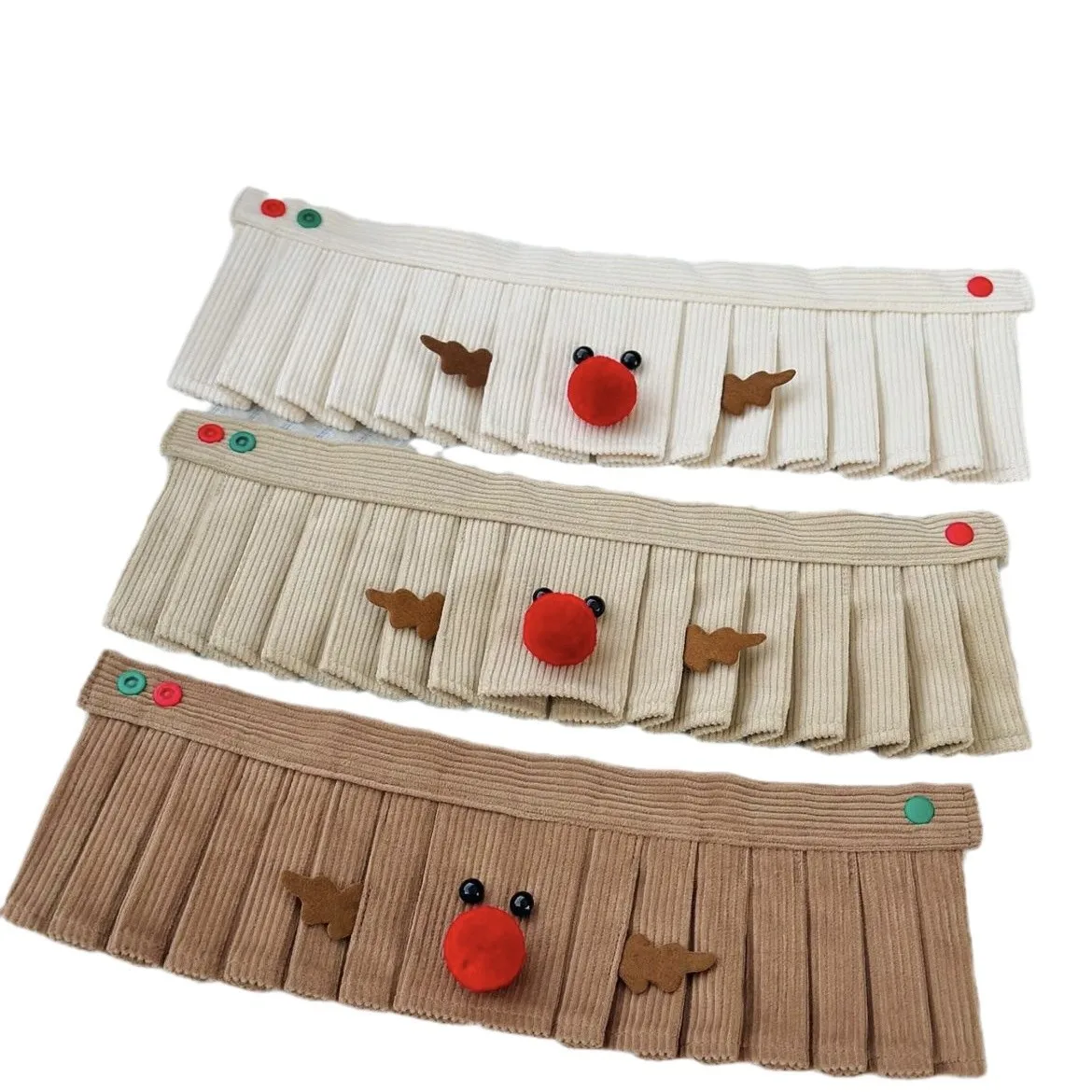Collar plisado Ins, capa de alce con expresión bonita, bufanda para mascota, gato, perro, toalla de baba, decoración navideña, accesorios para cachorros - imagen 5