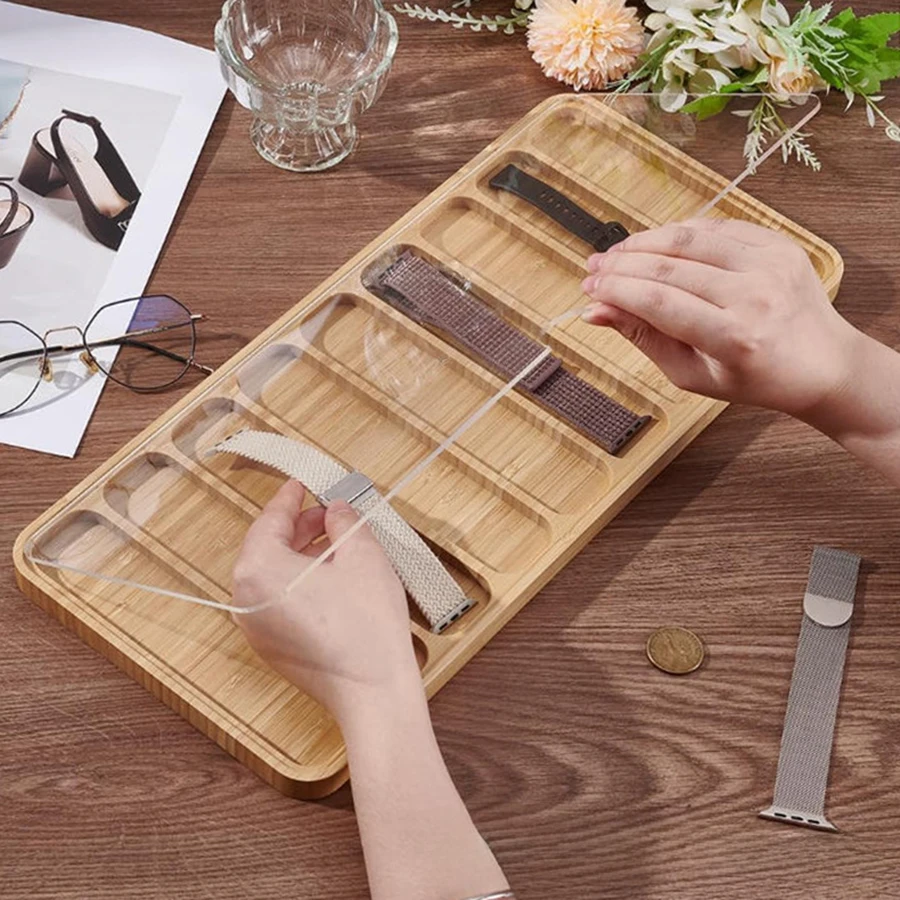 Organizador de correas de perro – Estuche de madera con tapa acrílica - imagen 4