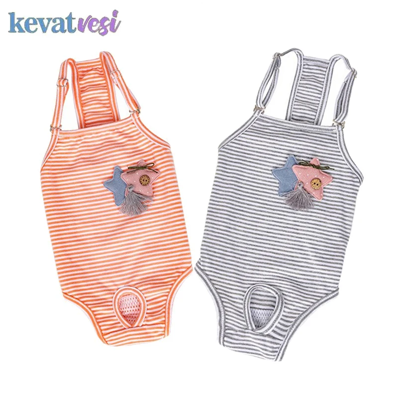 Pantalones cortos ajustables para perros y mujeres, tirantes lavables para mascotas, pantalones fisiológicos, ropa interior a rayas para cachorros, suministros para mascotas para perros pequeños