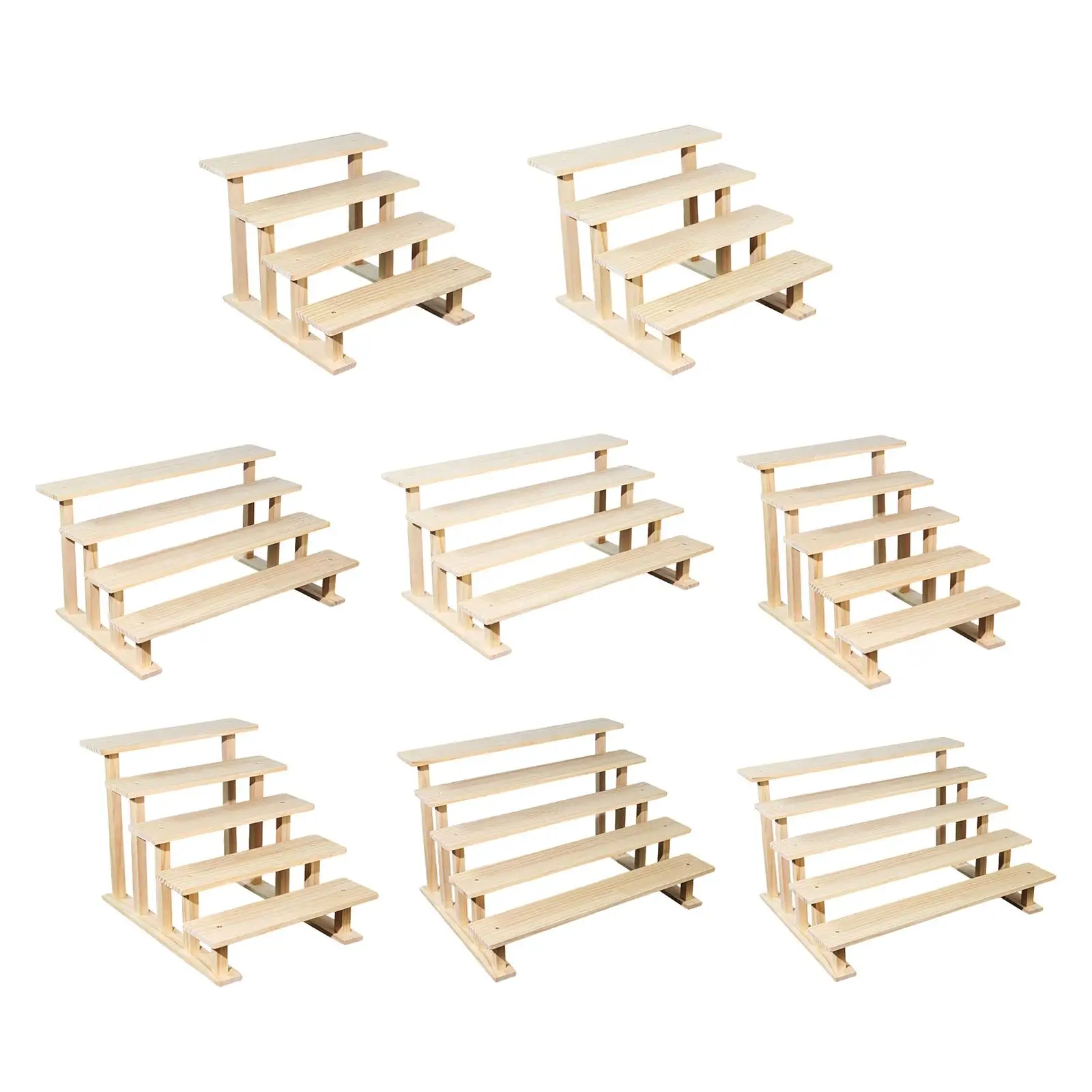 Estante de almacenamiento elevador de exhibición de madera, decoración rústica, estante para postres, organizador de Perfume para postres, joyería coleccionable, espectáculo en casa - imagen 2
