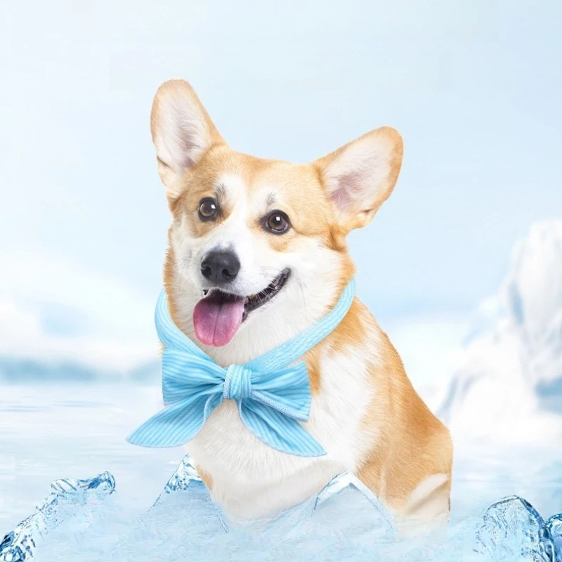 Bufandas refrescantes para mascotas, cuello de toalla de hielo ajustable para perros y gatos, bufanda de enfriamiento instantáneo para deportes al aire libre de verano - imagen 5