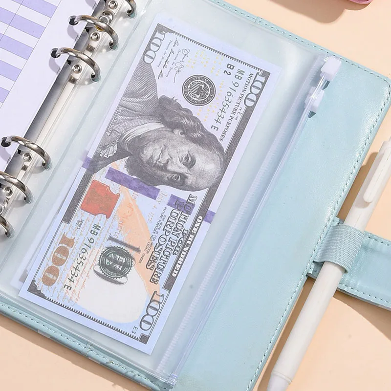 Carpeta organizer de cuero A6 con lunares - Tarjetero y billetes - imagen 3