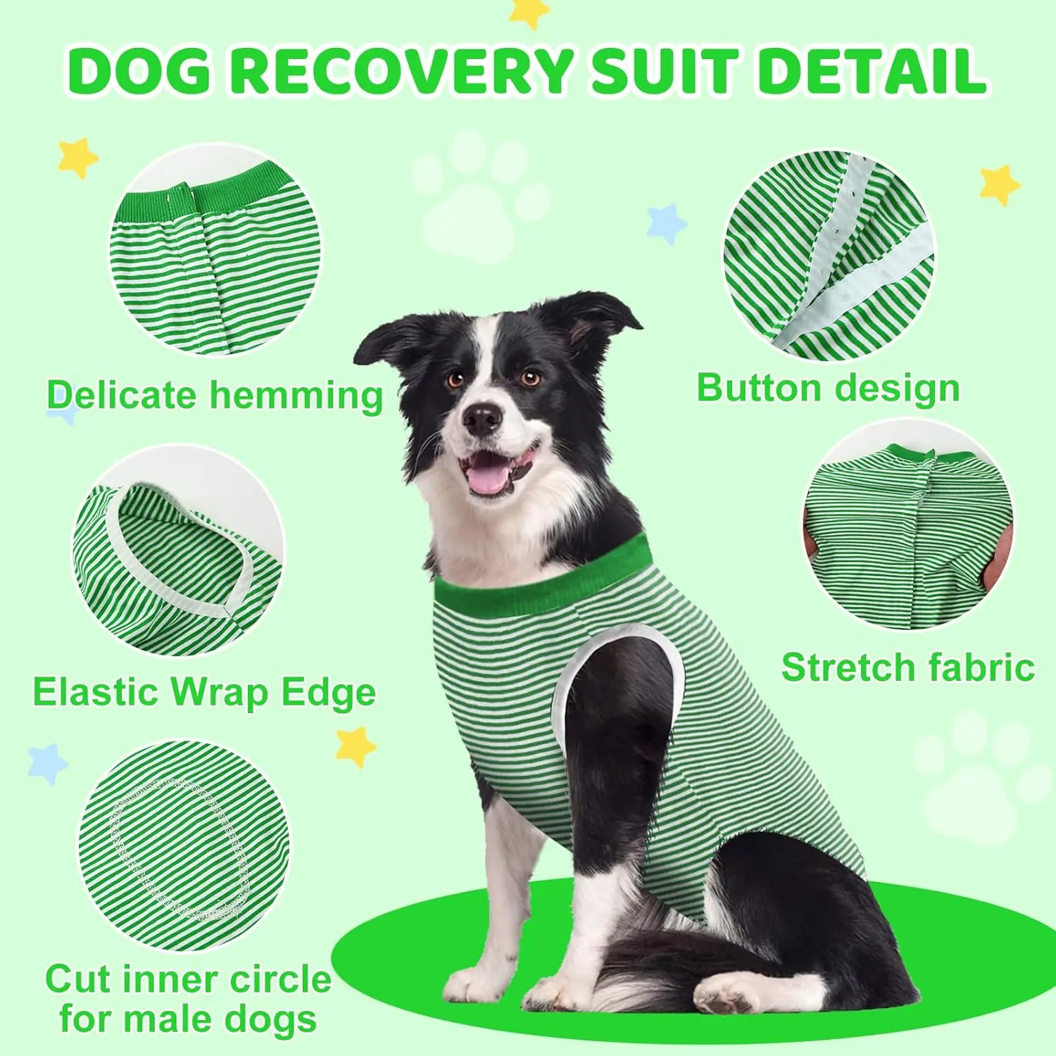 Traje de recuperación para perros, camisa de recuperación de heridas abdominales para perros medianos y grandes, mono antilamer para mascotas después de la cirugía - imagen 3