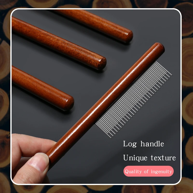 Cepillo de peine para gatos para el hogar, pelo largo, nudo abierto para eliminar el pelo flotante, peine de aguja, peine de fila de madera - imagen 2
