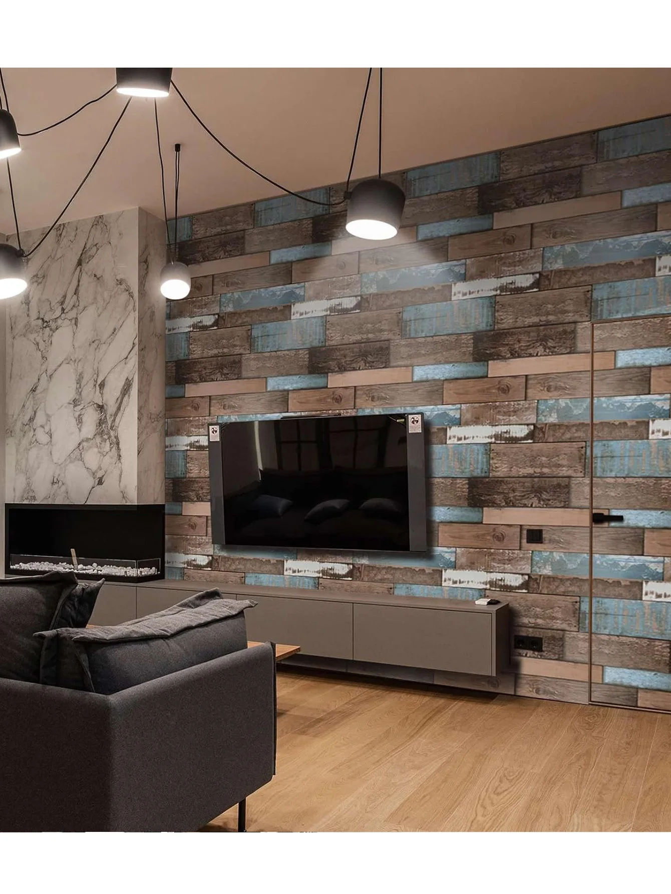 1 rollo de papel tapiz autoadhesivo, papel táctil autoadhesivo de grano de madera desgastado retro nostálgico, pelar y pegar, impermeable y extraíble para sala de estar, cocina, dormitorio, papel tapiz para dormitorio, papel tapiz para renovación de muebles, decoración de pared estética de otoño - imagen 5