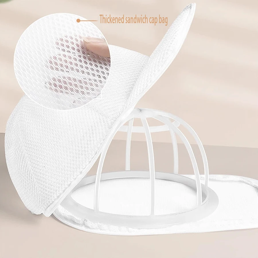 Bolsa de lavado de gorra de béisbol, sombrero antideformación para lavadora, bolsa de lavado práctica, bolsa de malla para lavado de máquina - imagen 2