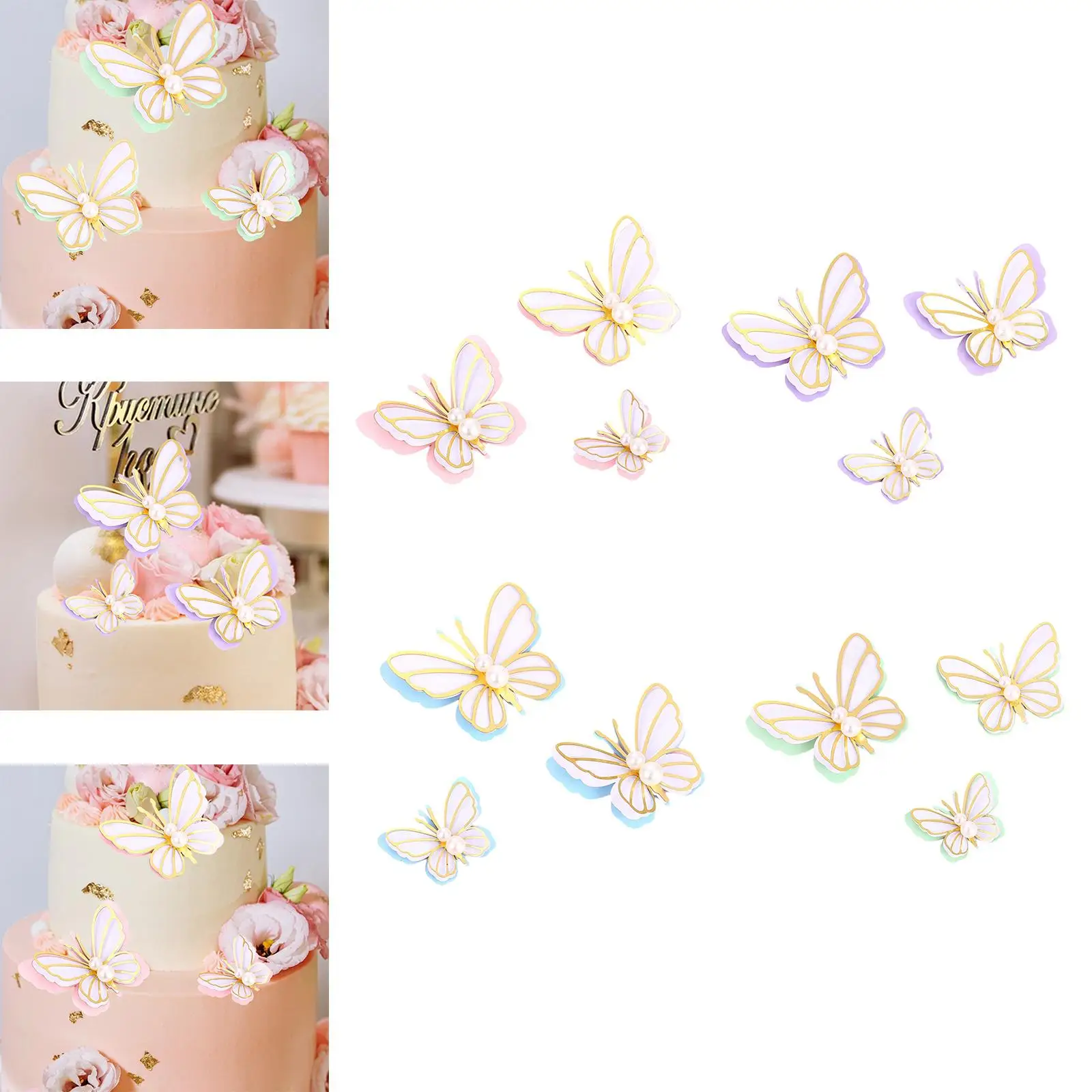 3x Butterfly Cake Toppers Cupcake Toppers,Birthday Party,Women's Party Decorations,Decor,Food Decorations Cake Decorations