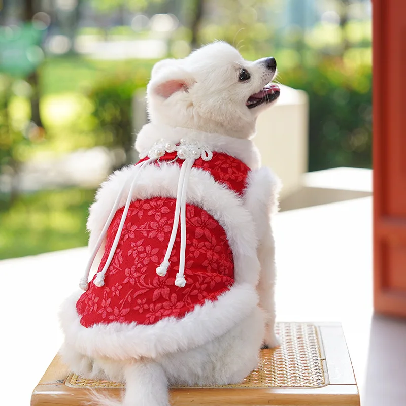 Vestido de felpa para gatos y perros pequeños – Abrigo de invierno - imagen 4
