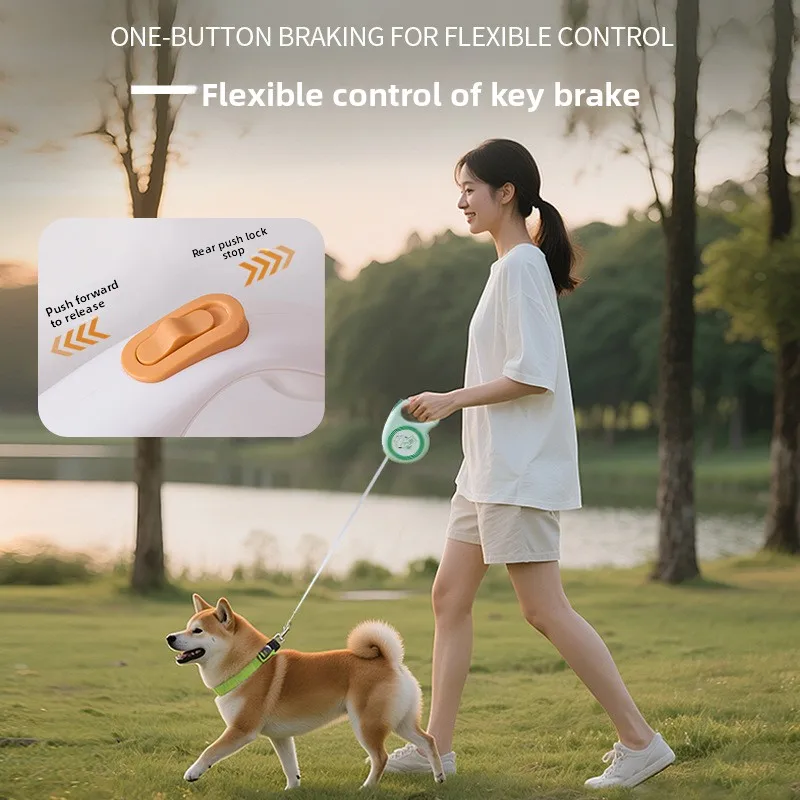 Correa retráctil para perro de 3M y 5M, correa para mascotas, cuerda de tracción, cinturón reflectante, correa Flexible automática para producto para perros pequeños, medianos y grandes - imagen 2
