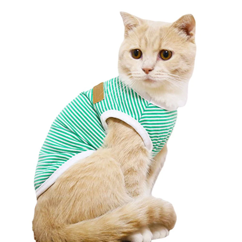 Lindo chaleco de gato a rayas camisa Ropa clásica Para mascotas Para gatos Ropa Para Gato Katten Kleding Kedi Giyim Ropa para gatos para mascotas traje - imagen 5