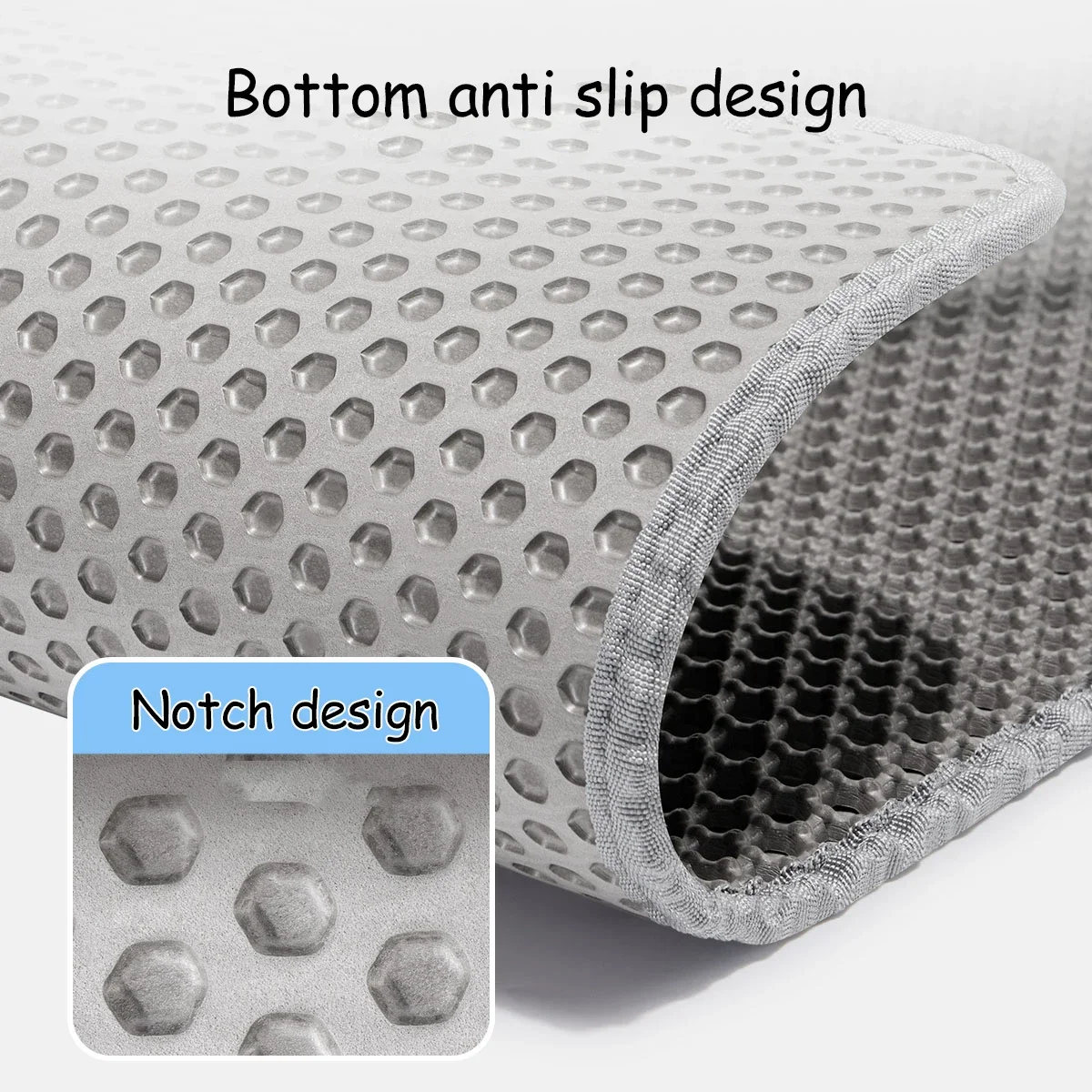 Estera Extra grande para arena de gatos, 90x60cm, impermeable, antideslizante, doble capa, Protector de suelo para mascotas lavable con arena - imagen 5