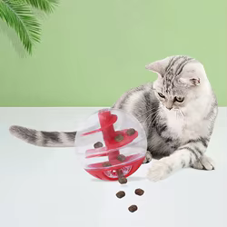 Bola dispensadora de comida para gatos, Bola dispensadora de golosinas para gatos, resistente a mordeduras, interactiva, alimentador lento para mascotas, bola de rompecabezas para gatitos