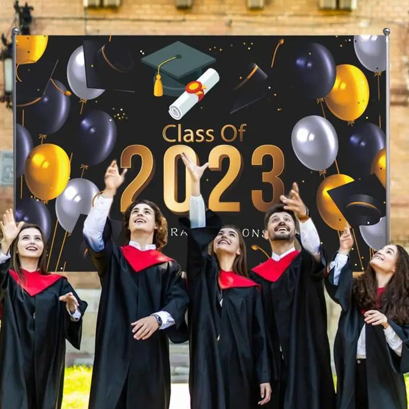 Banner de graduación para estudiantes, suministros de fiesta, Bandera de graduación, clase de 2023, 2023 - imagen 4