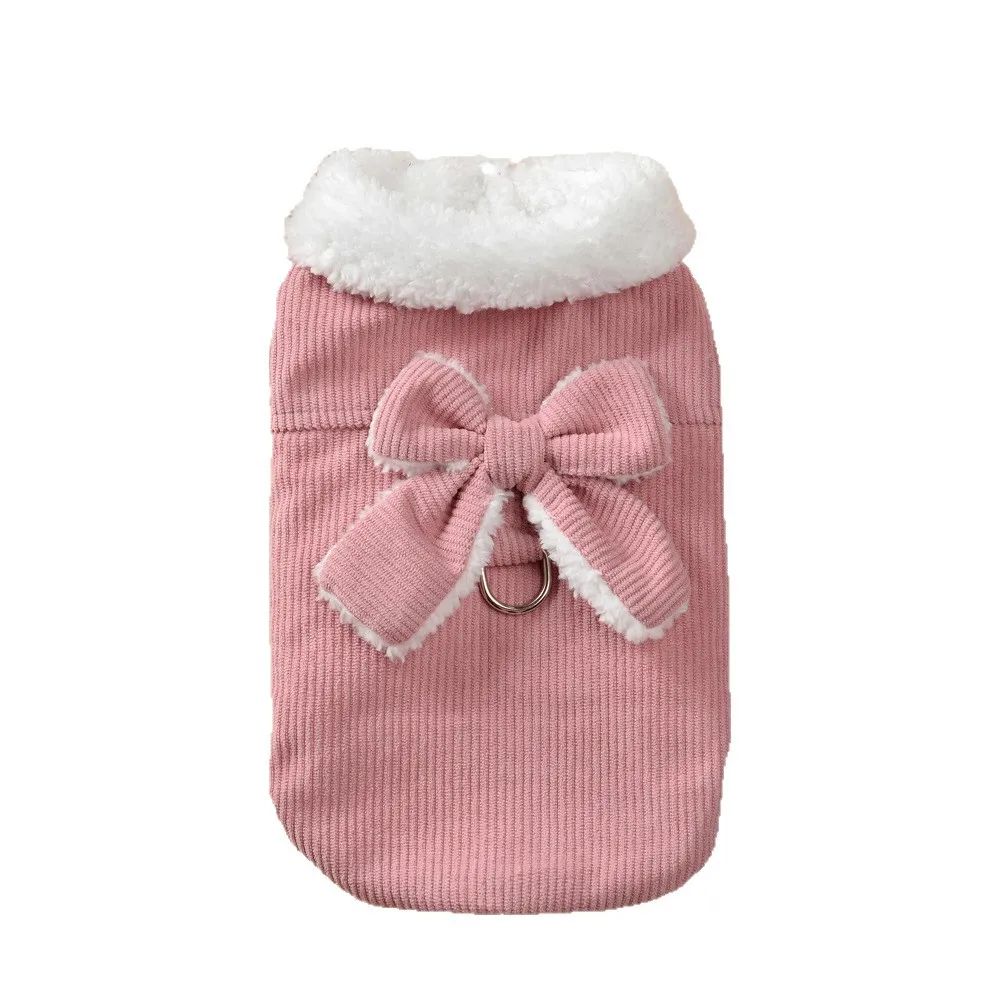 Chaqueta con cuello de felpa para mascotas, chaleco de peluche grueso y cálido, ropa para perros pequeños, ropa para cachorros, otoño e invierno - imagen 5