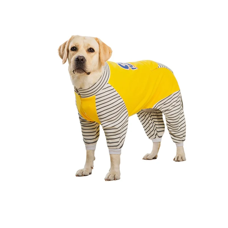 Pijamas grandes de cuello alto 8XL para perros, ropa cálida de invierno para perros grandes, Body de manga larga Labrador, traje de caída para perros con forro de felpa - imagen 4