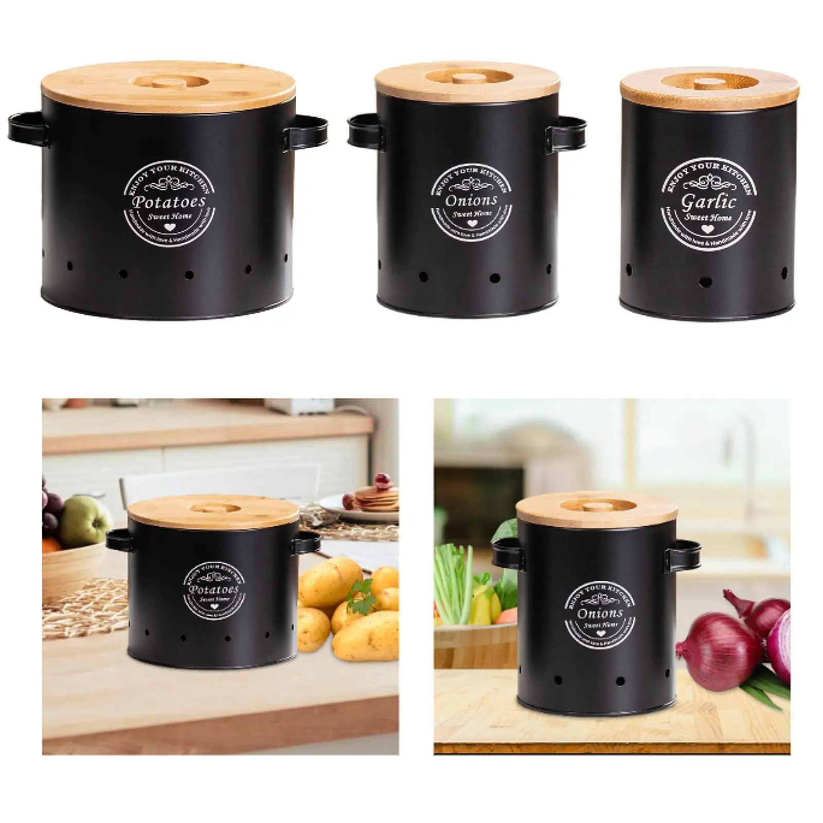 Vegetables Storage Bin, with Lid and Handle, Fresh Vegetable Keeper, Kitchen Organization Kitchen Storage Canister Vegetables Storage Bin, with Lid and Handle, Fresh Vegetable Keeper, Kitchen Organization Kitchen Storage Canister