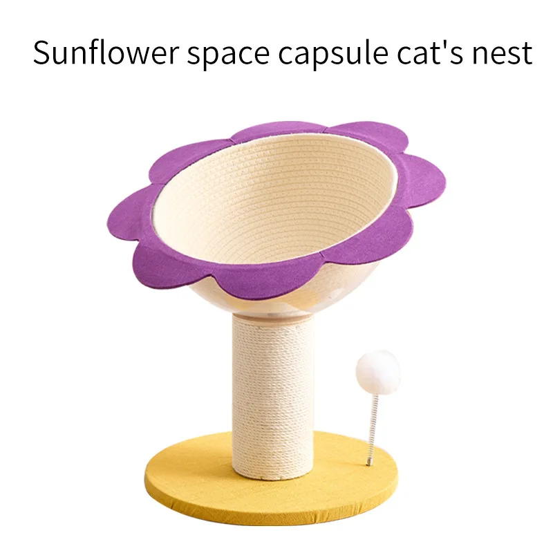 Nido de cama de Sisal para gatos, cápsula espacial para las cuatro estaciones, estable, resistente al desgaste, juguetes ecológicos para gatos, productos para mascotas, accesorios - imagen 2