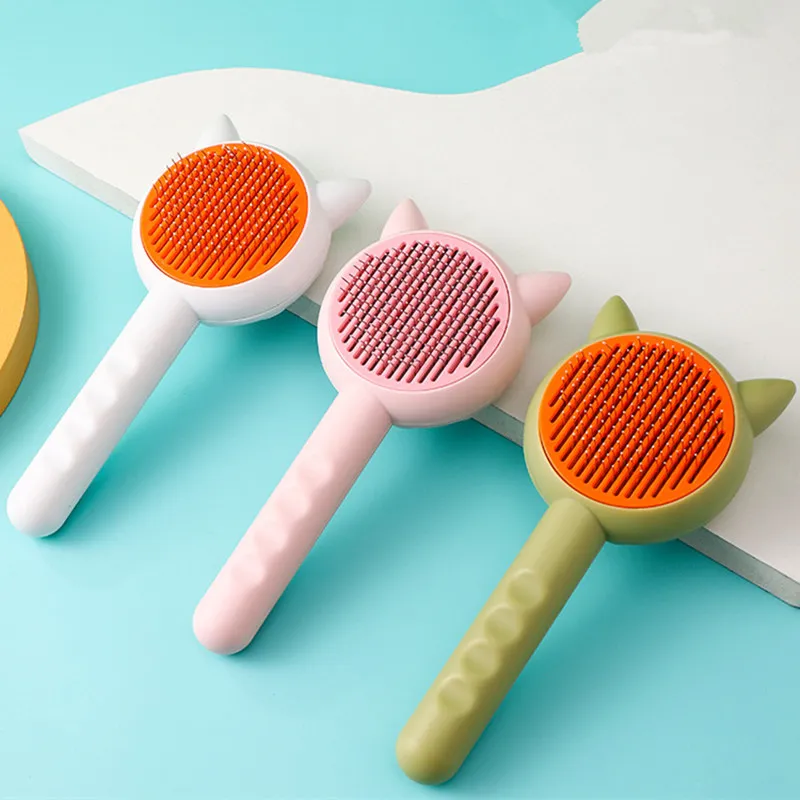 Cepillo de autolimpieza para gatos, masajeador, removedor de pelo de mascotas, cepillos de un botón, aseo de mascotas, peines de pelo, Herramientas de limpieza - imagen 2