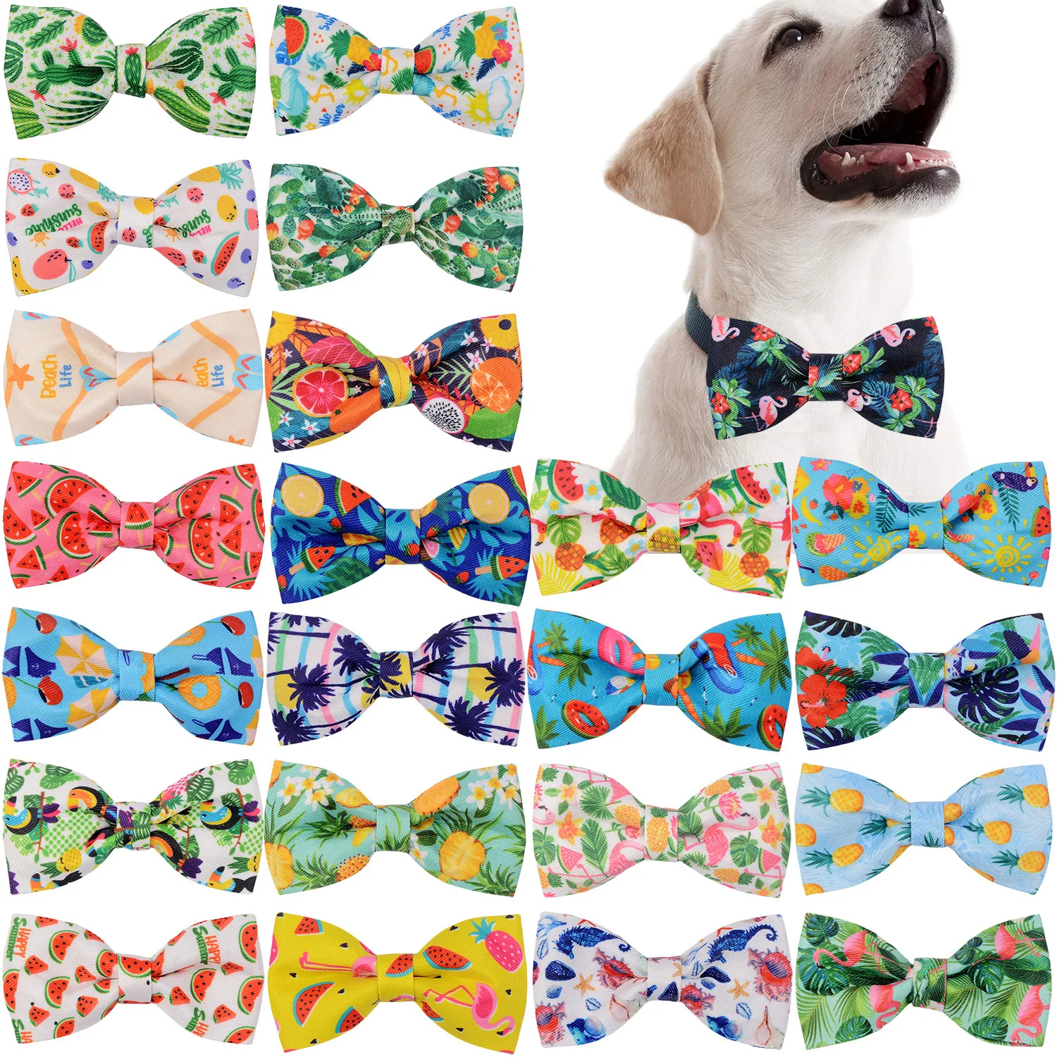 50 Uds. Accesorios de moda para perros pajarita deslizante para perros, Collar de verano para perros y gatos, accesorios para perros pequeños, Collar con pajaritas para gatos