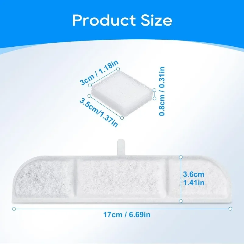 Filtros de repuesto de 6 piezas y Filtros de espuma para mascotas, cartucho de filtro de fuente de agua inteligente inalámbrica para gatos - imagen 4