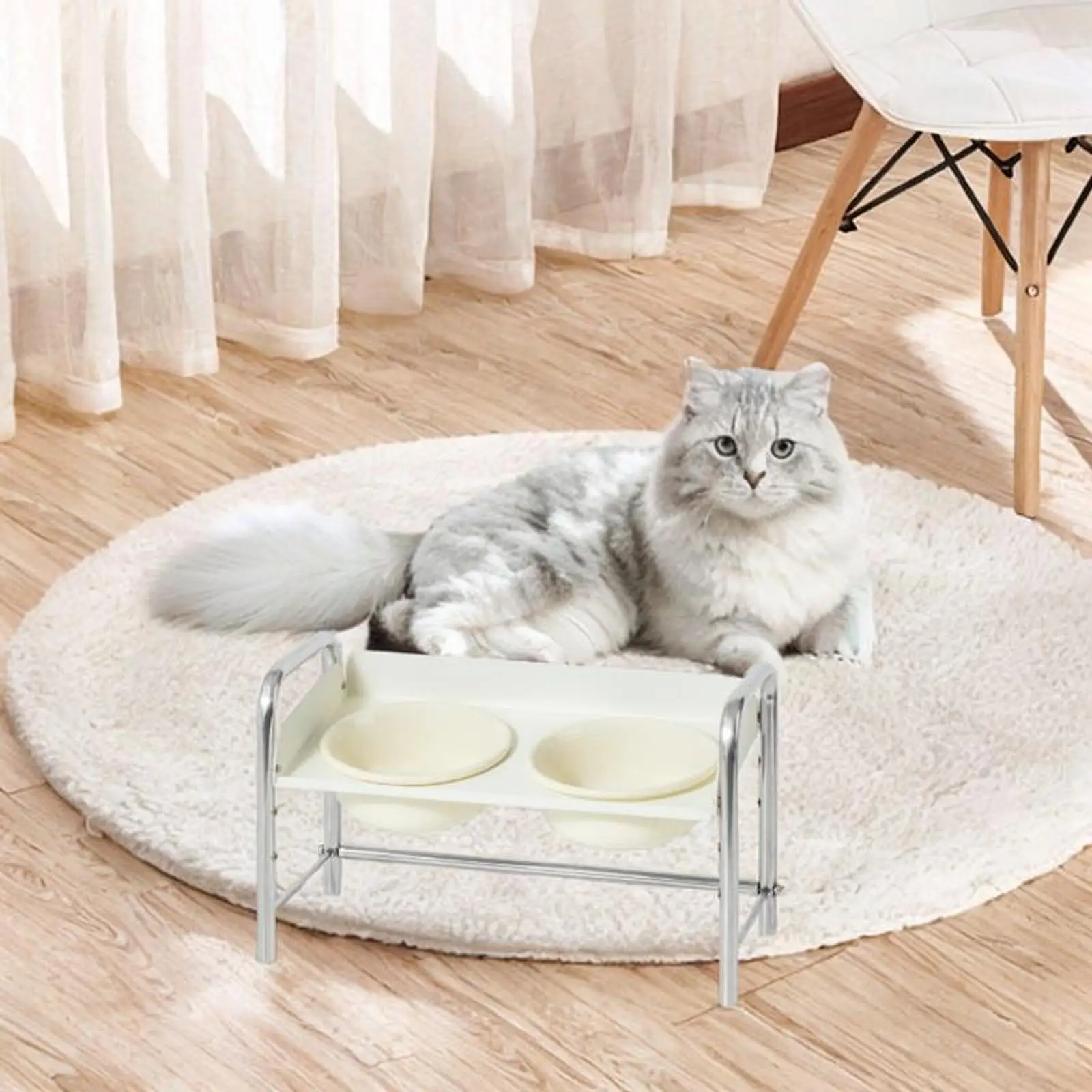 Elevated Cat Ceramic Bowls Cat Dish Food and Water Bowls for Pet Cats Puppy