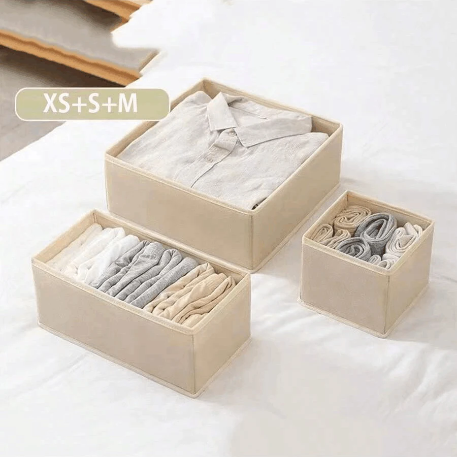 Juego de organizador de ropa interior plegable de 6/12 piezas • Cajas de almacenamiento duras para calcetines de sujetador • Organizadores de ropa con cajones/armario - imagen 4