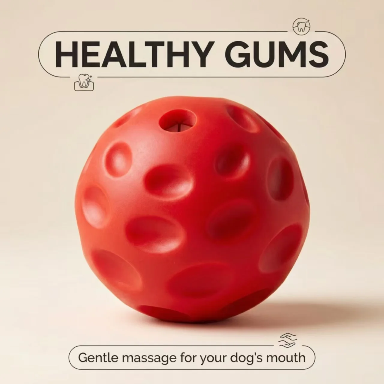 Pelota con sonido para perros – Juguete masticar y limpieza dental - imagen 3