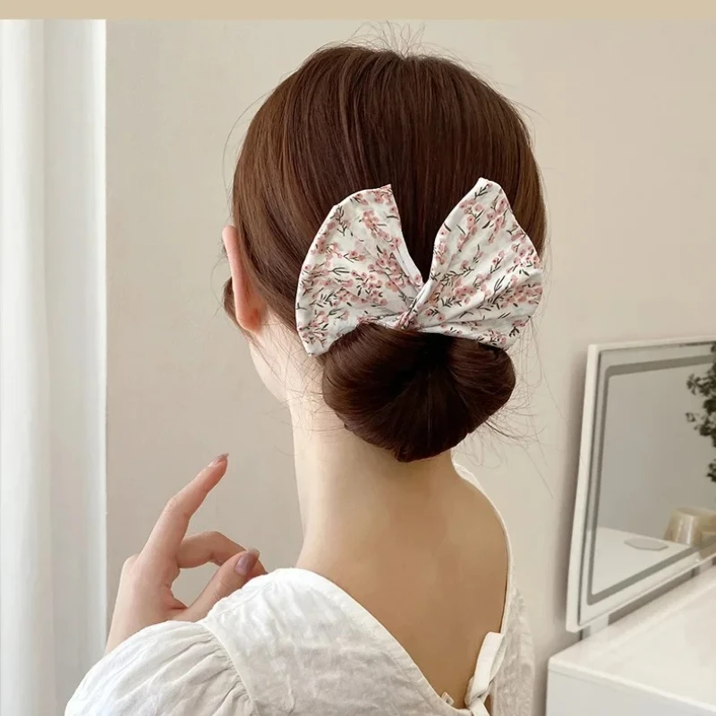 Dispositivo de horquilla en forma de lazo para mujer, horquilla dulce y encantadora, moño de pelo rápido, herramientas de peinado, accesorios para el cabello trenzado - imagen 4