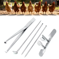 Kit herramientas castración pollos acero inoxidable profesionales