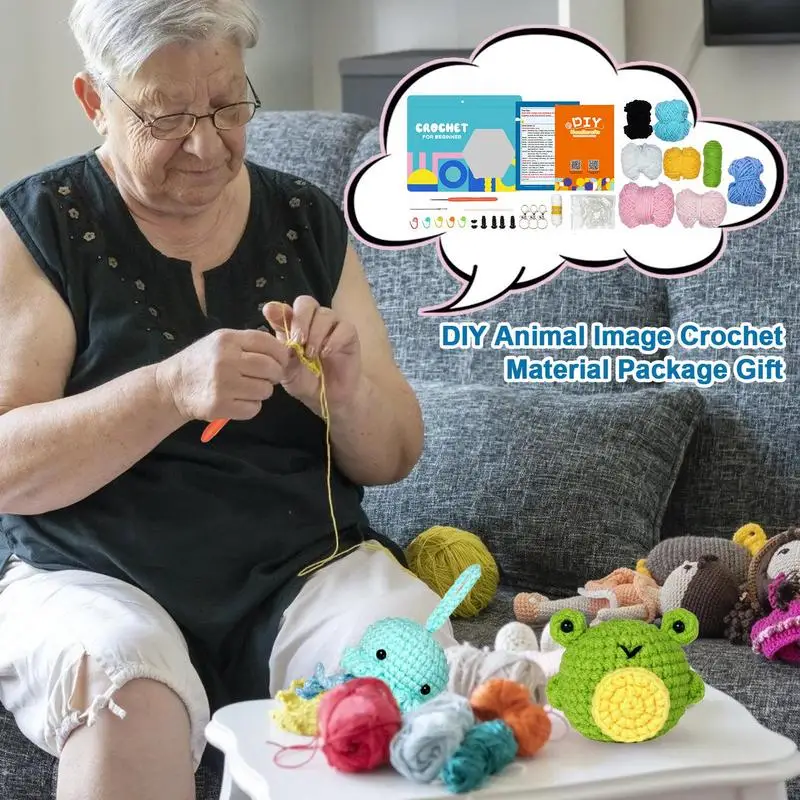 Kit de animales de peluche de ganchillo para principiantes, Kit de punto de animales de ganchillo, Kit de punto, arte artesanal DIY para adultos y principiantes - imagen 2