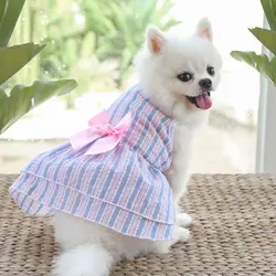 Vestido princesa verano con lazo y rayas para perros Chihuahua Yorkie