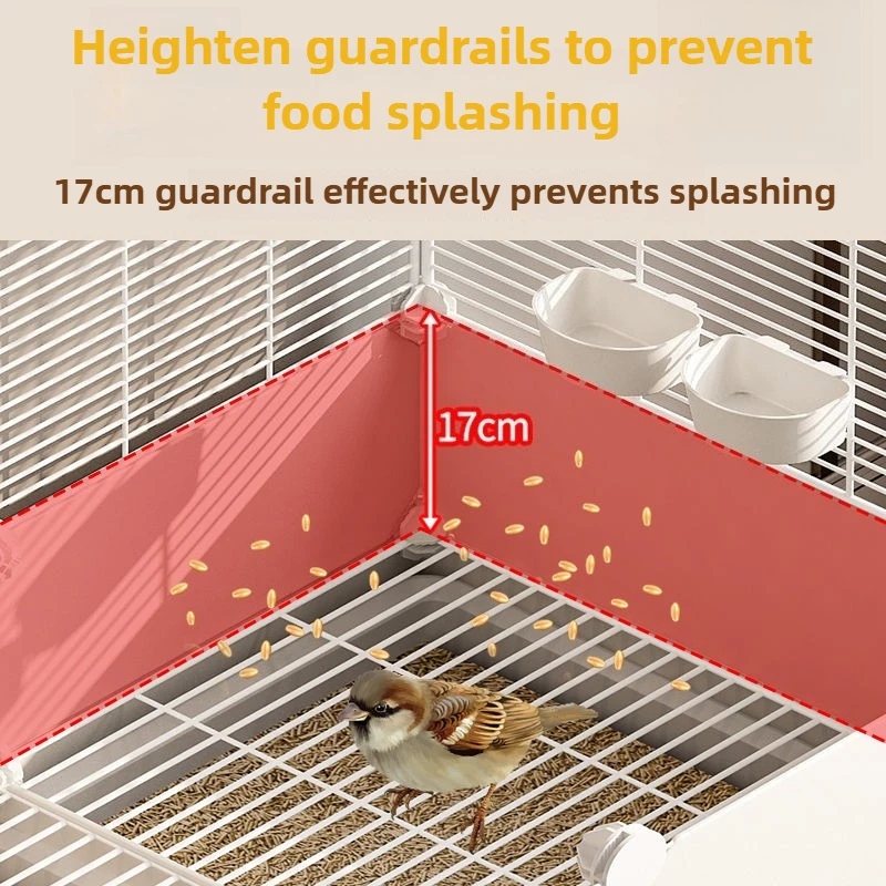 Juego de jaulas para pájaros transparentes, jaulas grandes de Metal para pájaros, soporte de lujo para loros, suministros para mascotas blancos baratos de múltiples capas - imagen 3