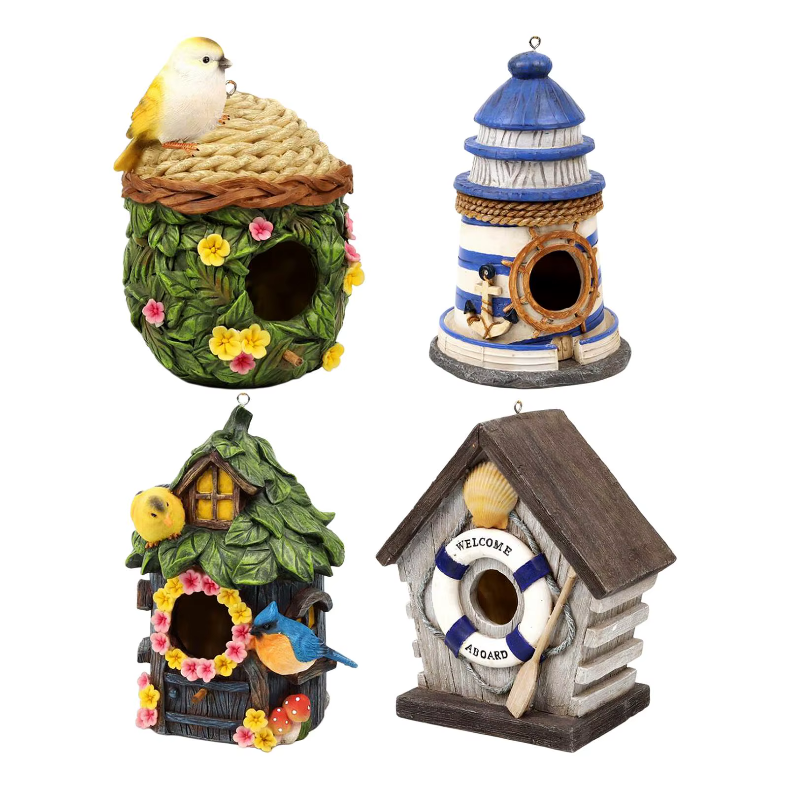 Casa nido colgante 2 en 1 para pájaros pequeños - imagen 3