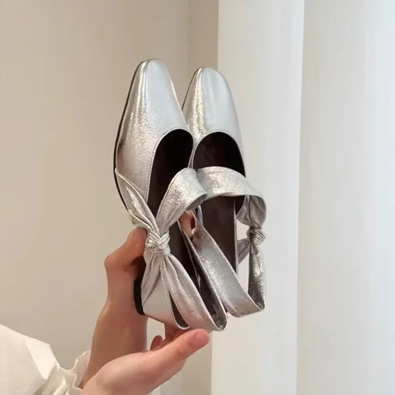 Sandalias tacón cuadrado tira única estilo Baotou mujer verano - imagen 5