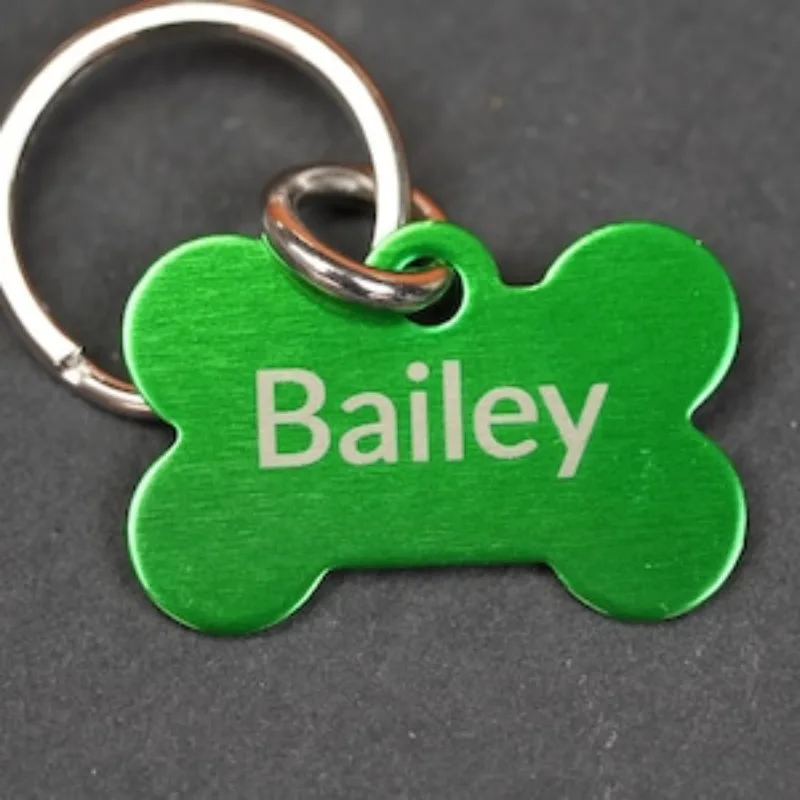 Etiqueta de identificación de aluminio personalizada para mascotas, etiquetas de nombre personalizadas para perros y gatos, Collar con grabado antipérdida, colgante de hueso para mascotas pequeñas, medianas y grandes - imagen 5