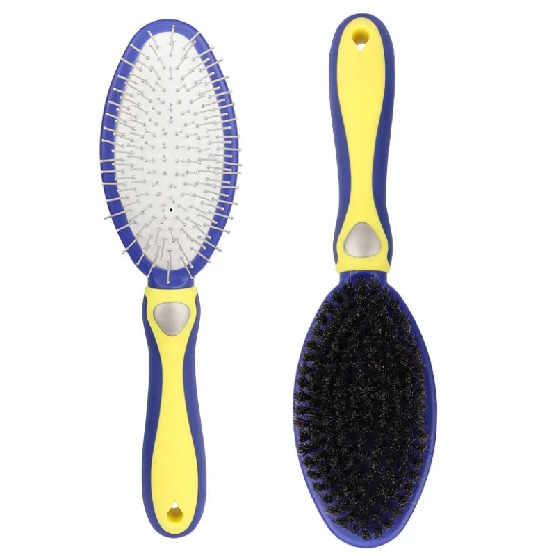 Cepillo removedor de pelo para perros, peine de doble cara para masaje, Herramientas de limpieza para perros, peine de acero inoxidable para gatos, suministros para mascotas - imagen 3