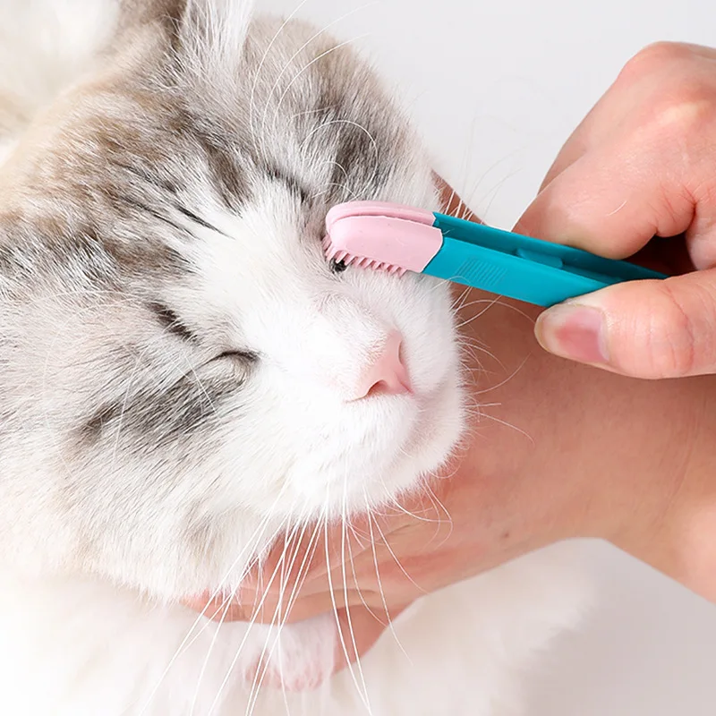 Limpiador de ojos para mascotas, cepillo suave para limpiar el cabello alrededor de los ojos, eliminador de manchas de rasgo de gato, peine, suministros de limpieza para mascotas - imagen 3