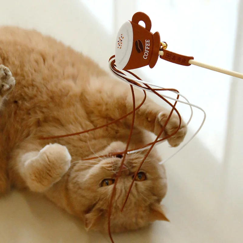 Palo de burlas para gatos, juguete interactivo con borla larga, bonito juguete para mascotas, bebidas bonitas, juguetes para gatos, suministros para mascotas, juguetes interactivos para gatitos - imagen 2