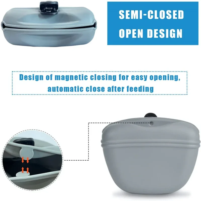 Bolsa de silicona para adiestramiento de perros, bolsa de cintura portátil para entrenamiento de mascotas, alimentador al aire libre, bolsa de aperitivos para cachorros, bolsa de almacenamiento de recompensa de comida, suministros para mascotas - imagen 3