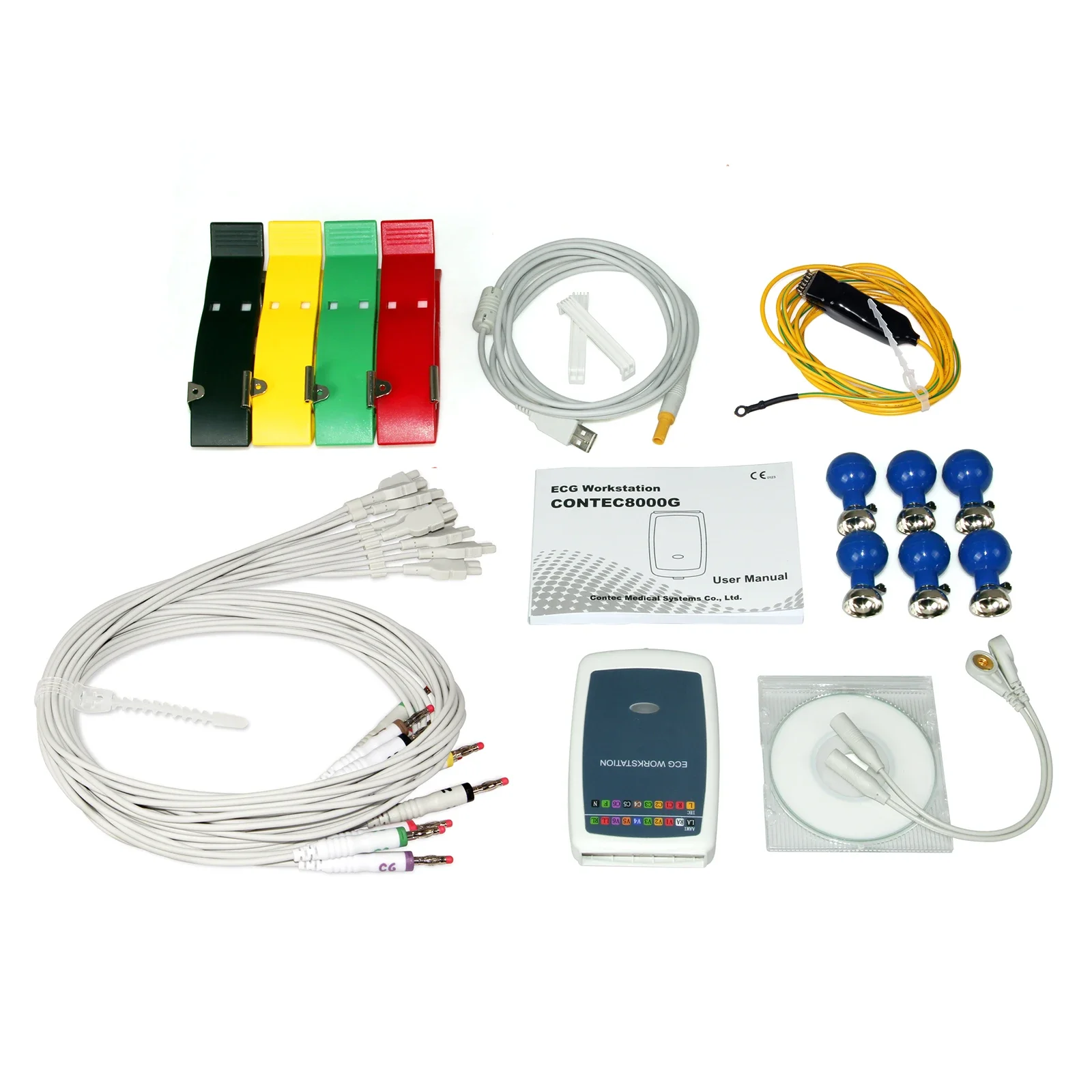 CONTEC8000G/GW ECG EKG sistema de estación de trabajo portátil multifunción 12 cables máquina de ECG de descanso impresión rápida + software - imagen 5