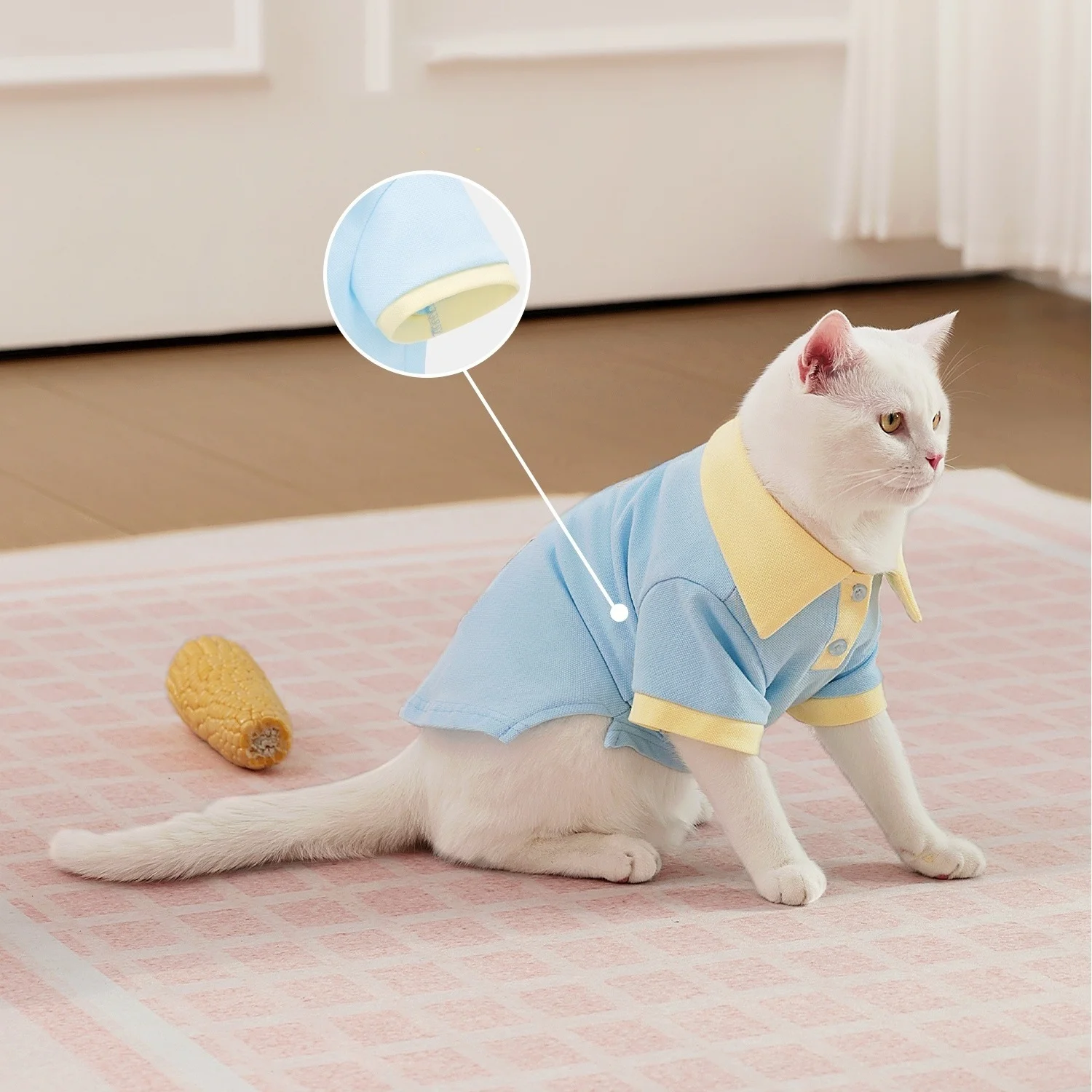 Polos para perros, vestido polo de algodón transpirable para perros, jersey, Polo con cuello abotonado para perros pequeños, falda polo para mascotas, ropa - imagen 4