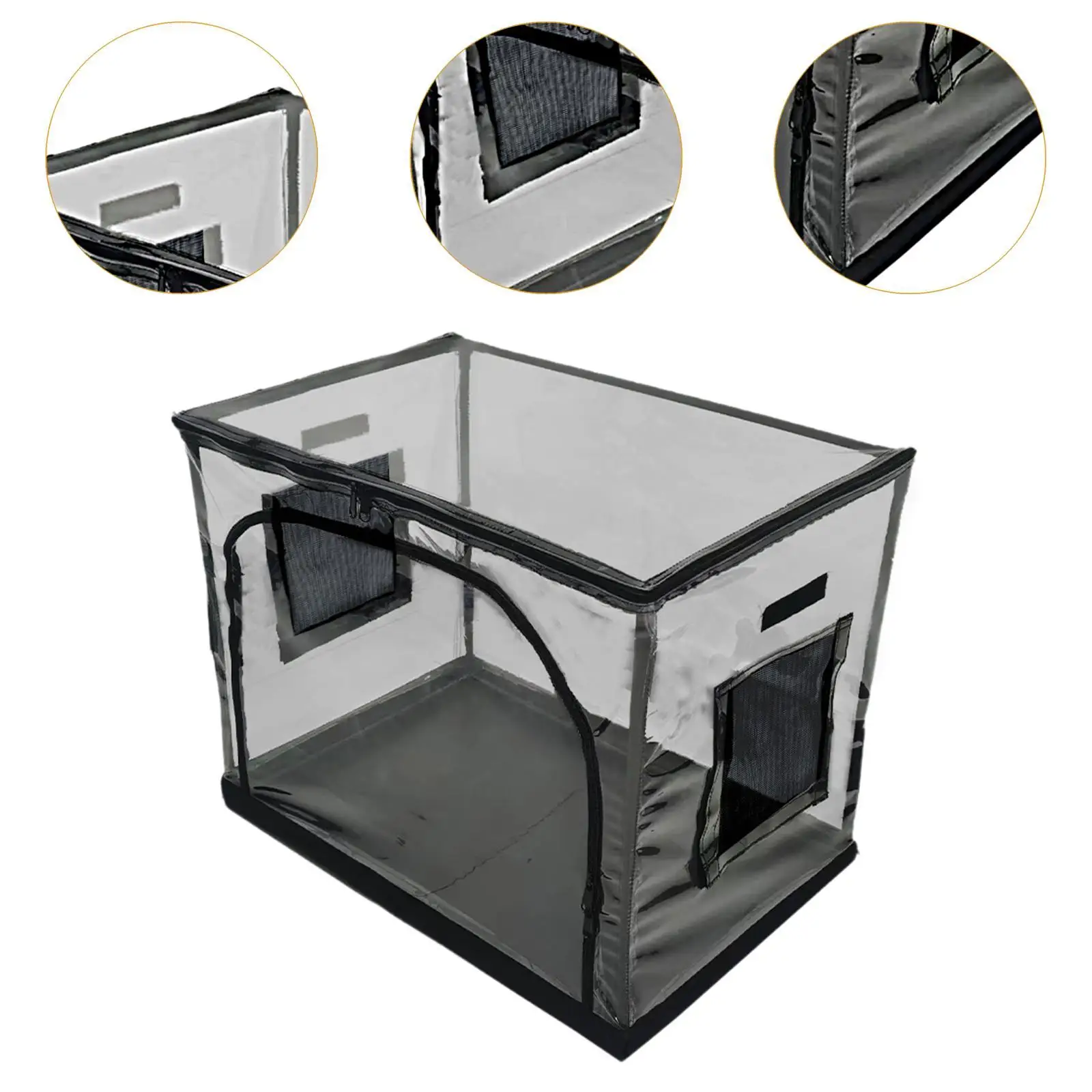 Reptile Feeding Box Easy to Observe Habitat Cage for Garden Farm Hermit Crab