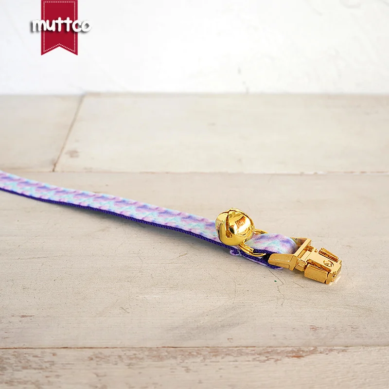 MUTTCO-collares de gato personalizados de diseño propio, collares hechos a mano de FAIRYLAND de noche púrpura, 2 tamaños, UCC176 - imagen 4